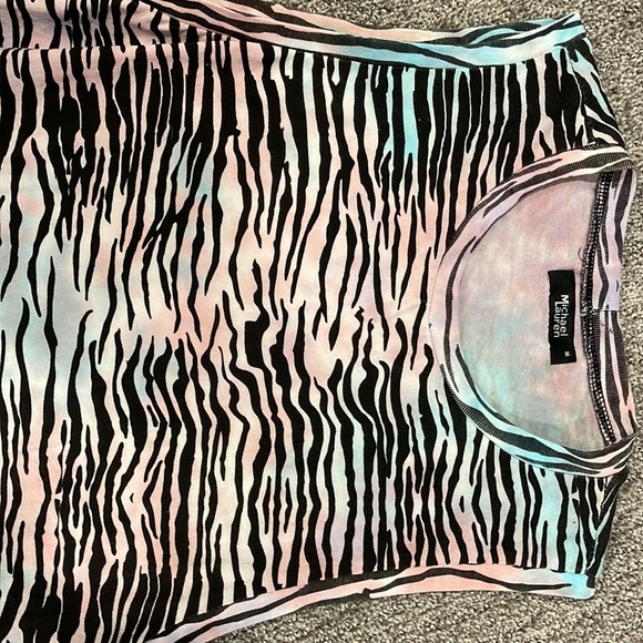 Michael Lauren CARRINGTON TANK Tee Multi Color TIGER Tie Dye. Size M - Picture 3 of 6